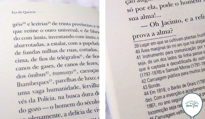 Notas de rodapé do livro A Cidade e as Serras