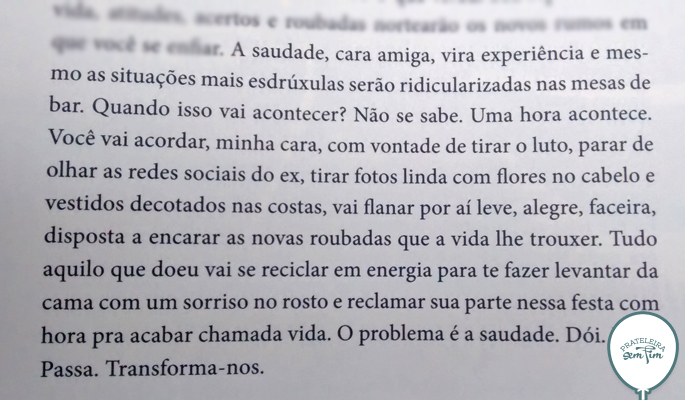 E do amor, sobra a saudade...